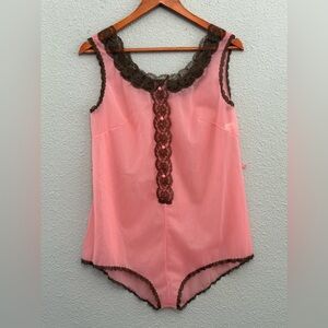 Vintage Hollywood Vassarette Teddy Size 34 Sheer Lace‎ 1950's